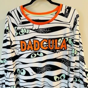"DADCULA" Halloween Mens Pajama Top‎ Mummy Glow In The Dark Sz 3x.B74